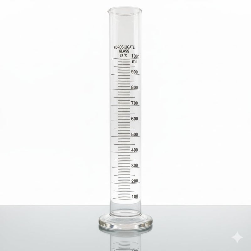 SCIENCENT Glass Laboratory Cylinders (1000ml White)